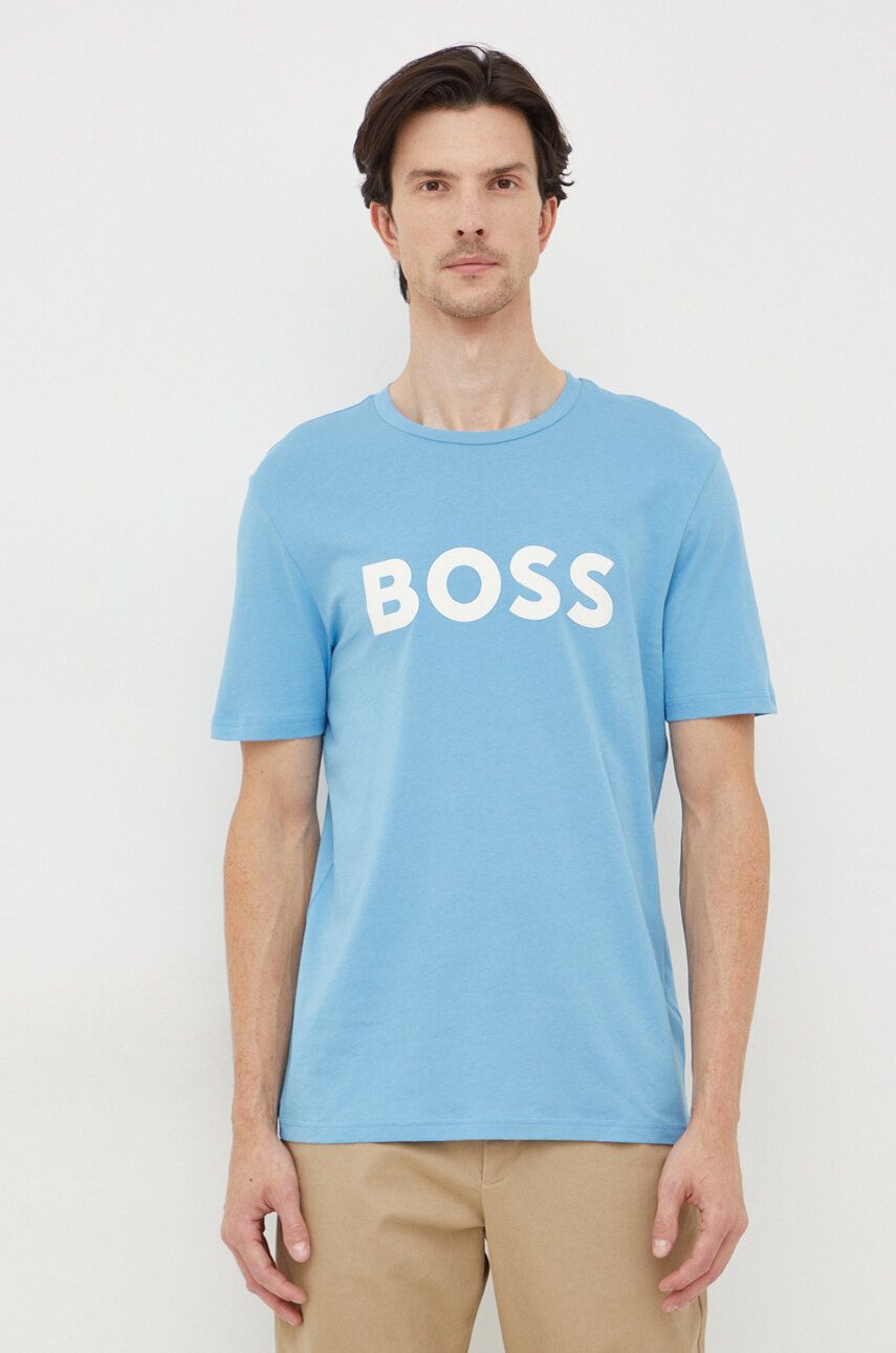 BOSS BOSS CASUAL хлопковая футболка Boss Orange, синий — фото 2