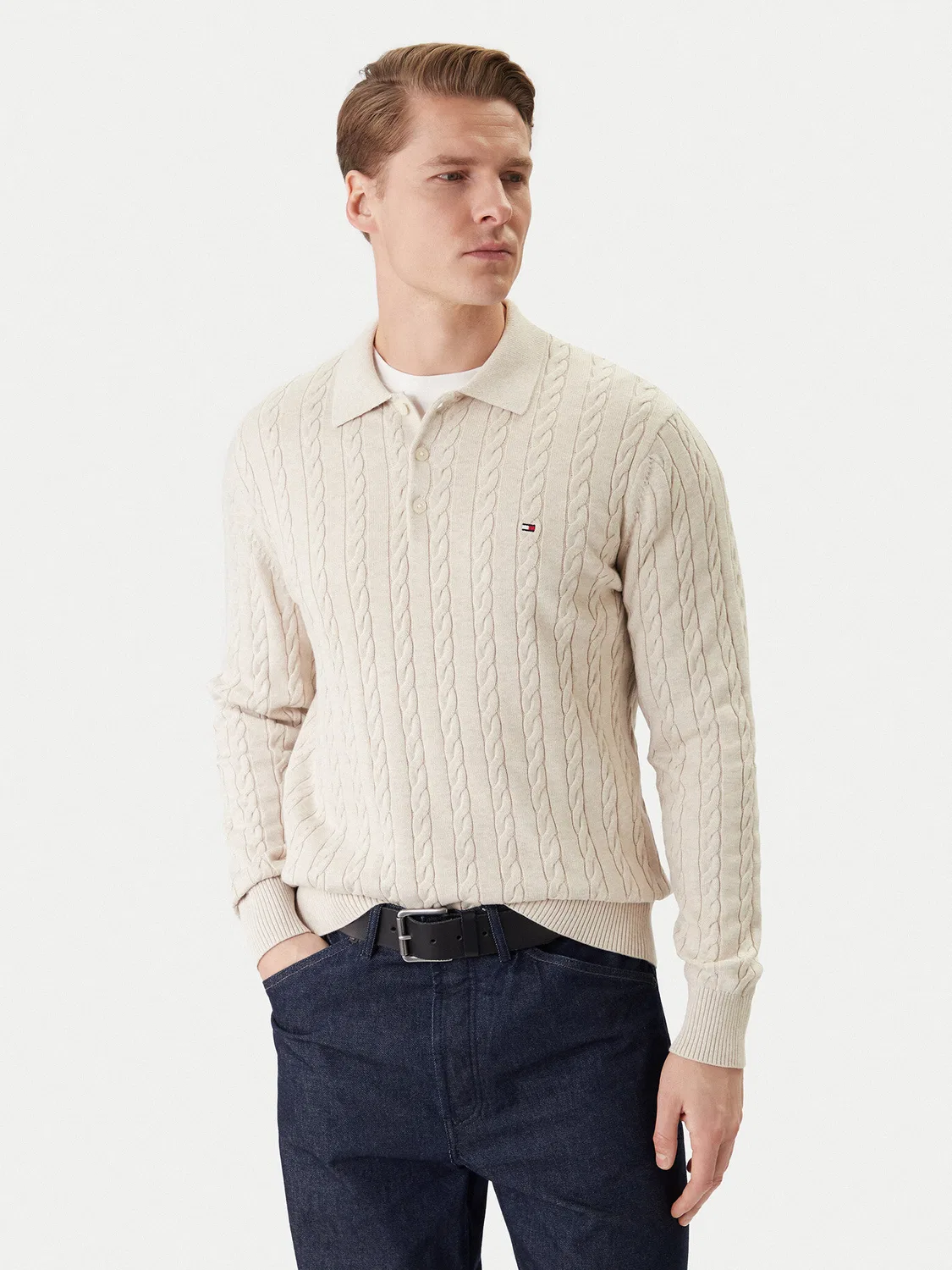Мужской пуловер стандартного кроя Classic Tommy Hilfiger, бежевый