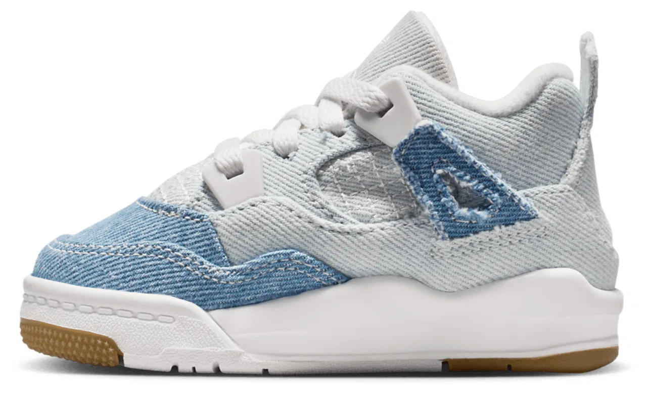 Кроссовки для мальчиков Retro 4 Tex Jordan, цвет Sail/Worn Blue — фото 2
