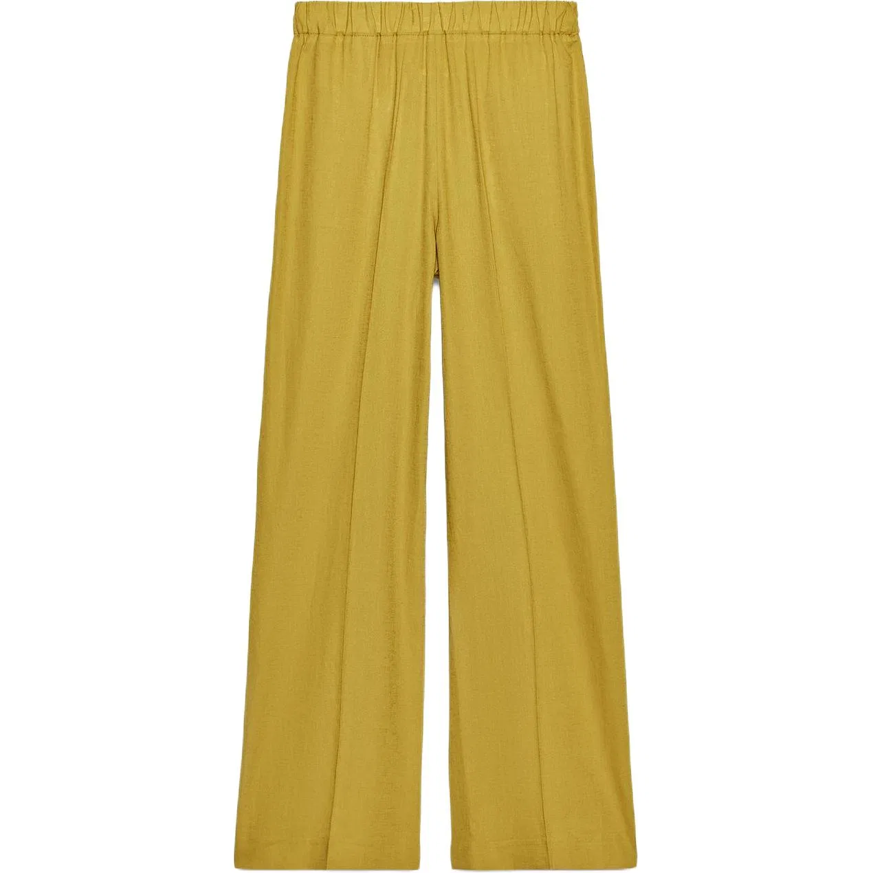 Женские брюки повседневные прямого кроя Mustard ZARA, Горчичный — фото 3