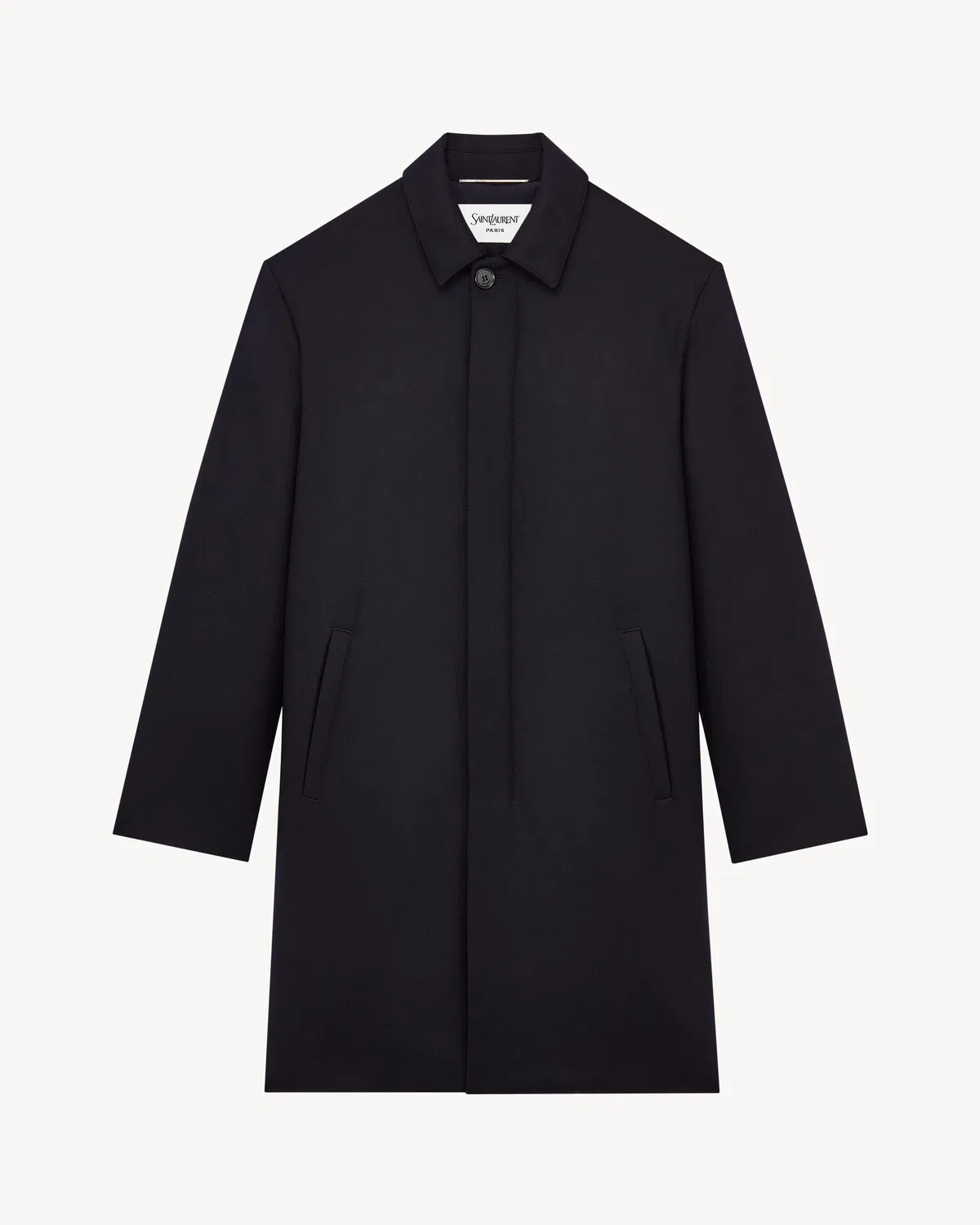Утепленное автомобильное пальто из флисовой шерсти SAINT LAURENT, синий