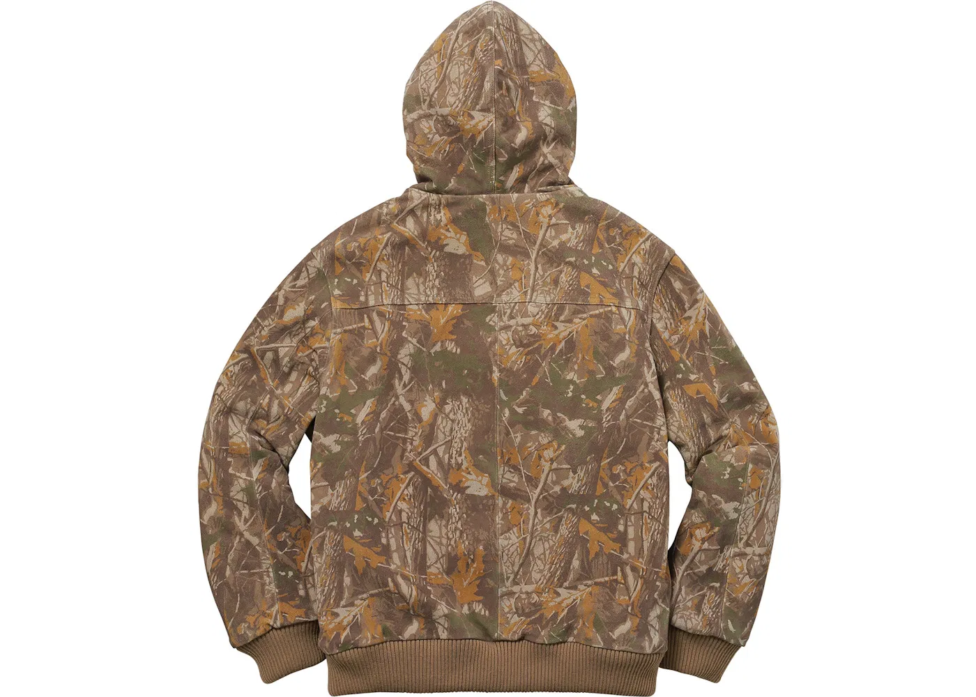 Мужская куртка с принтом Supreme Hooded Suede Work Jacket Tree Camo, Tree Camo — фото 3