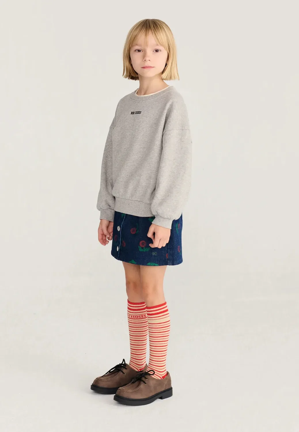 Толстовка унисекс с изображением дуэта грибных монстров Bobo Choses, Heather Grey — фото 2