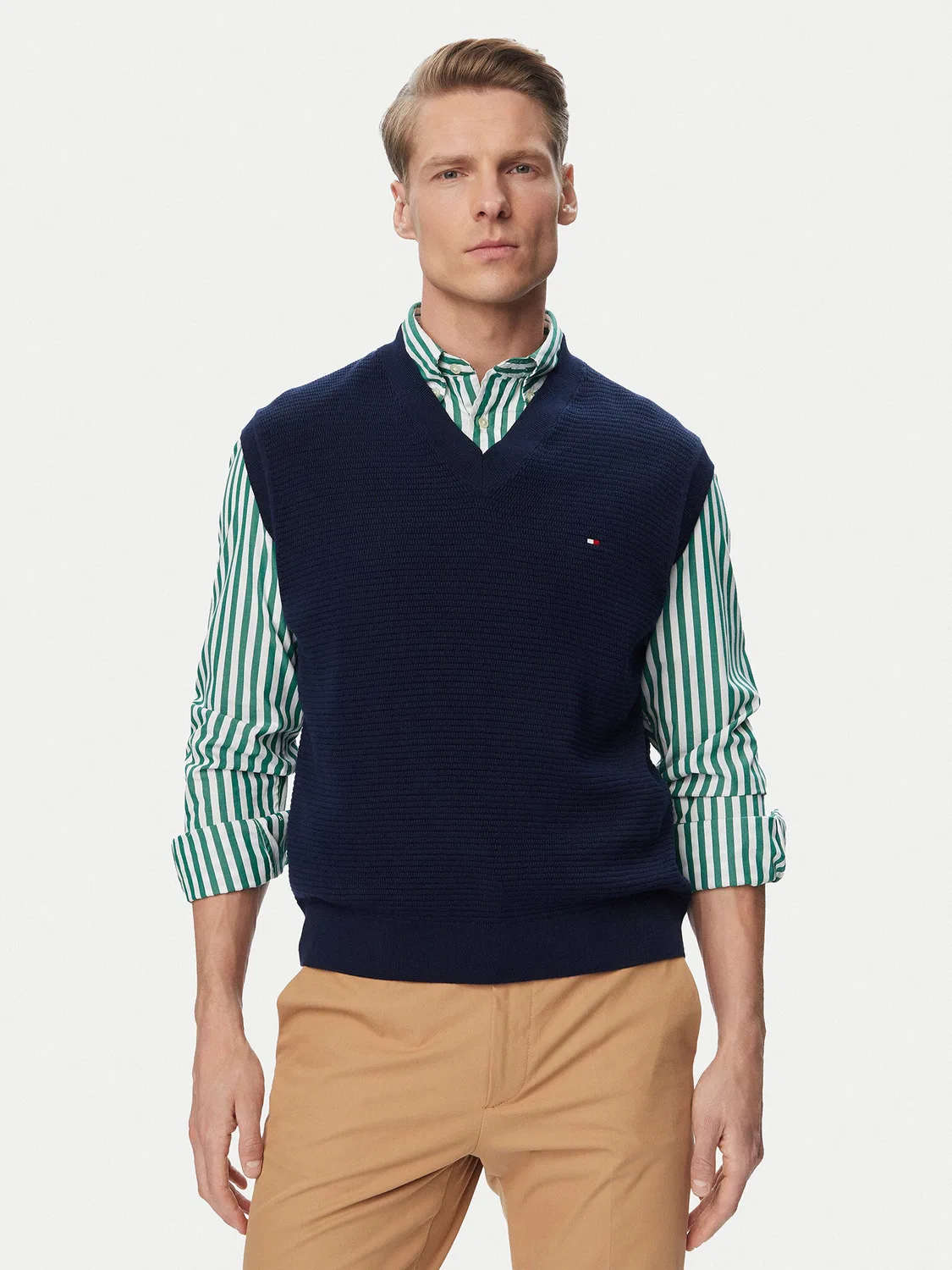Мужской пуловер стандартного кроя Tommy Hilfiger, темно-синий