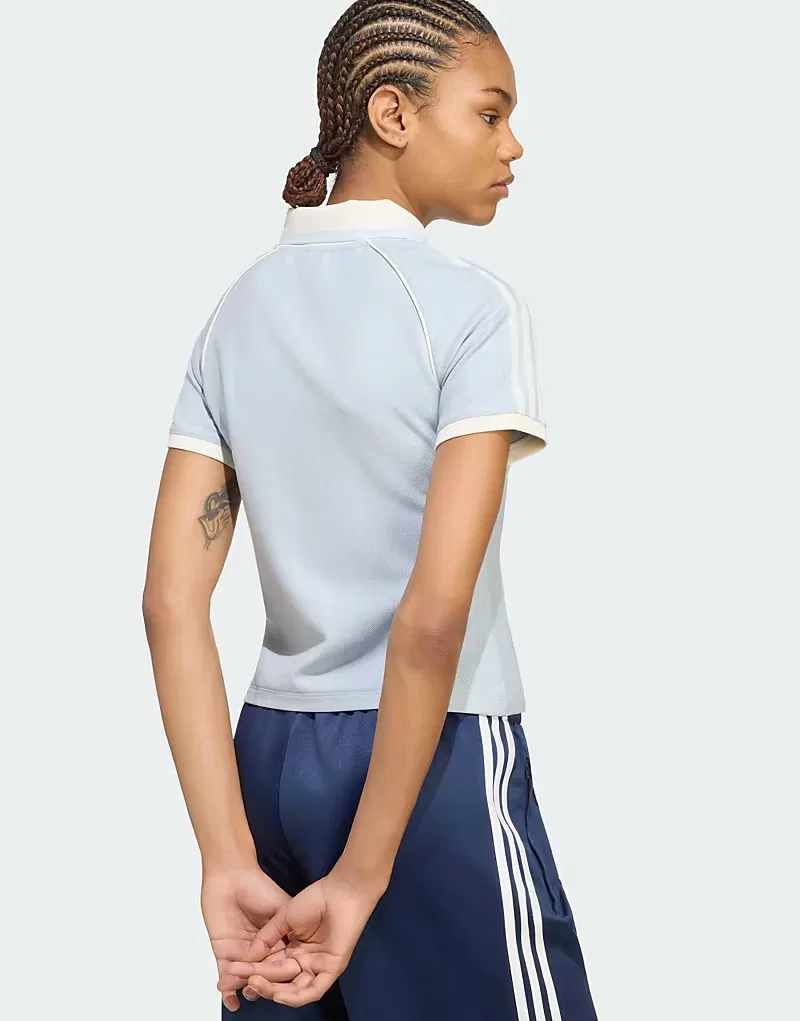 Поло Adidas Originals из твида "кристальное небо" — фото 2