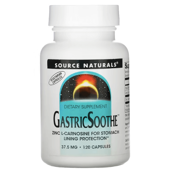 Цинк Source Naturals GastricSoothe 37,5 мг, 120 капсул - фото