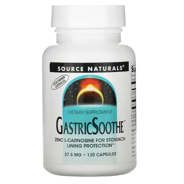 

Цинк Source Naturals GastricSoothe 37,5 мг, 120 капсул