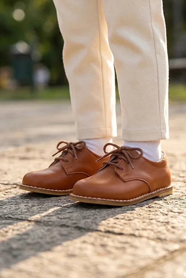 Детские туфли для мальчиков ортопедические Cevoclub Kids, Tan Color