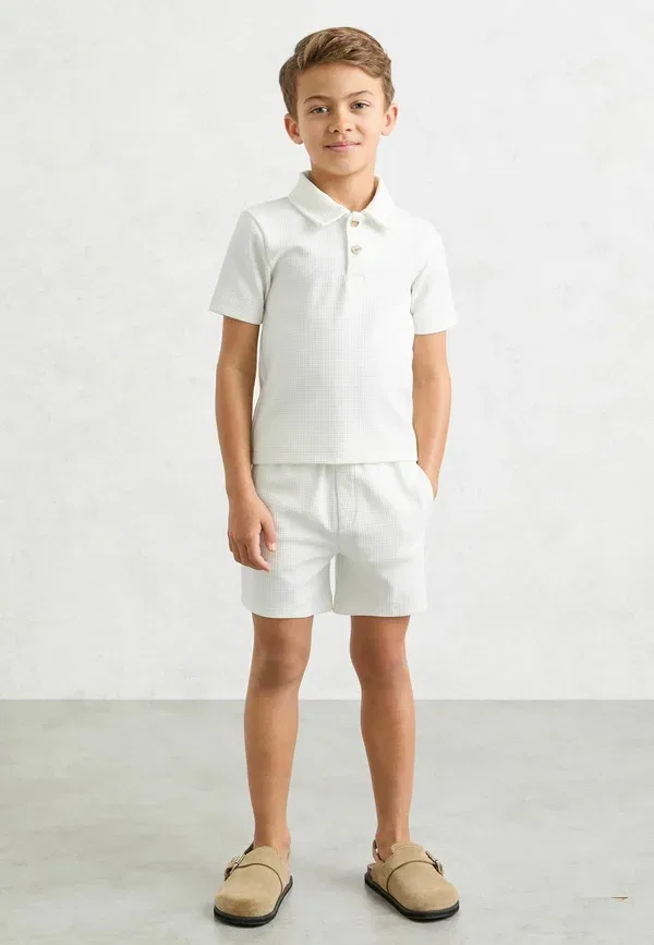 Поло с воротником Forno waffle half-button polo shirt Reiss, белый