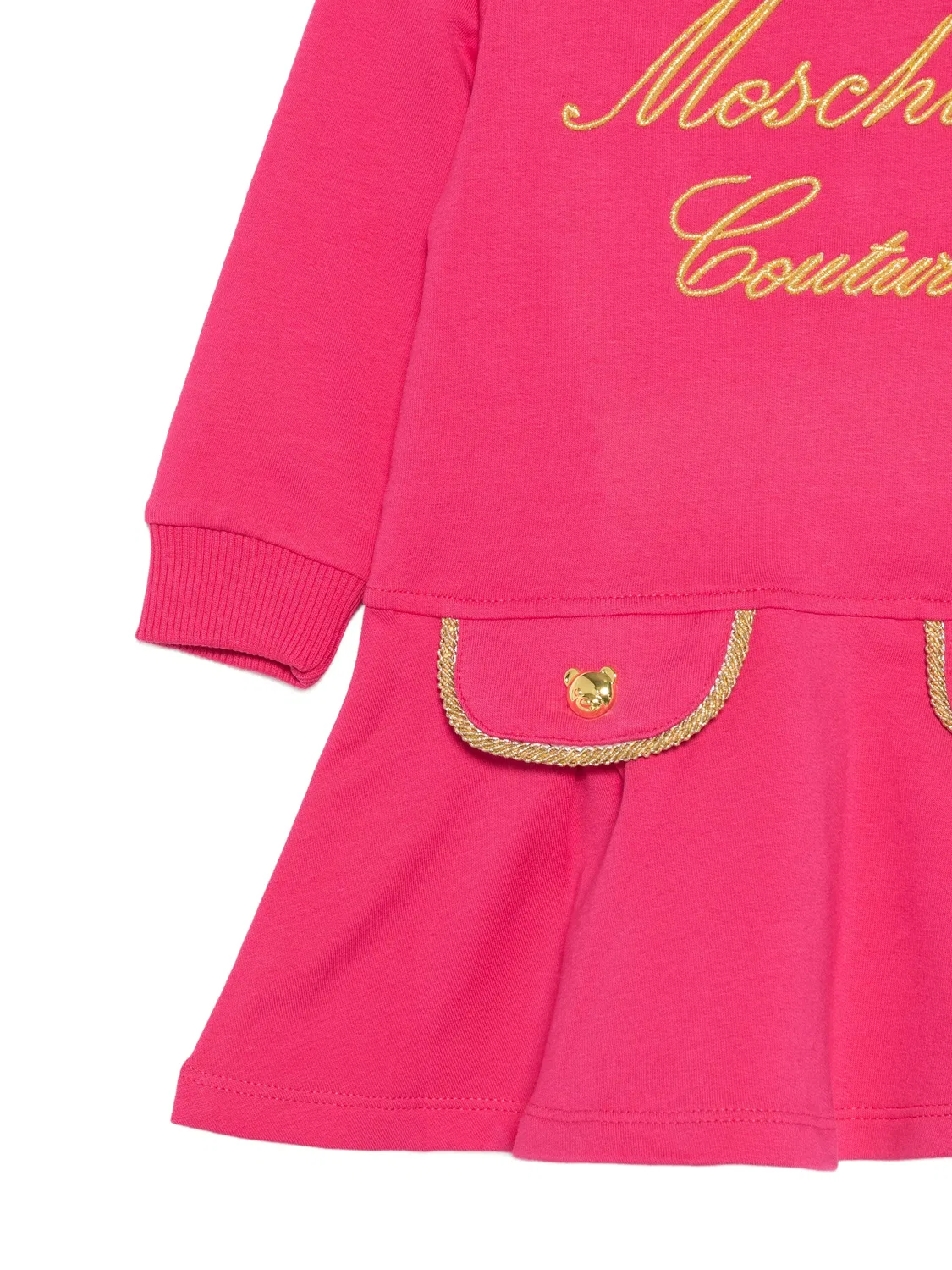 Платье с вышитым логотипом, розовое Moschino, розовый — фото 2