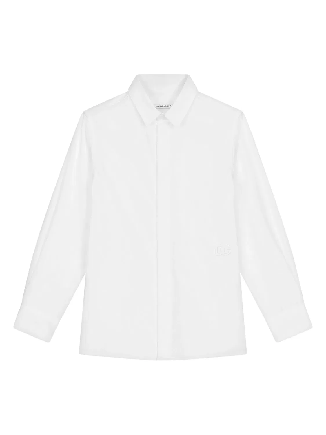 Рубашка с длинным рукавом из хлопка Dolce & Gabbana, белый