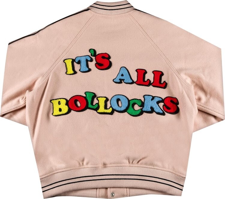 Куртка Supreme x Jamie Reid Its All Bollocks Varsity Jacket Dusty Pink, розовый — фото 2