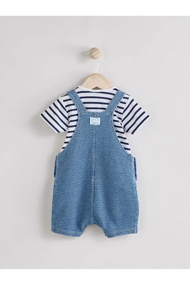 Детский комбинезон для новорожденных с коротким рукавом Next Baby, Blue — фото 2