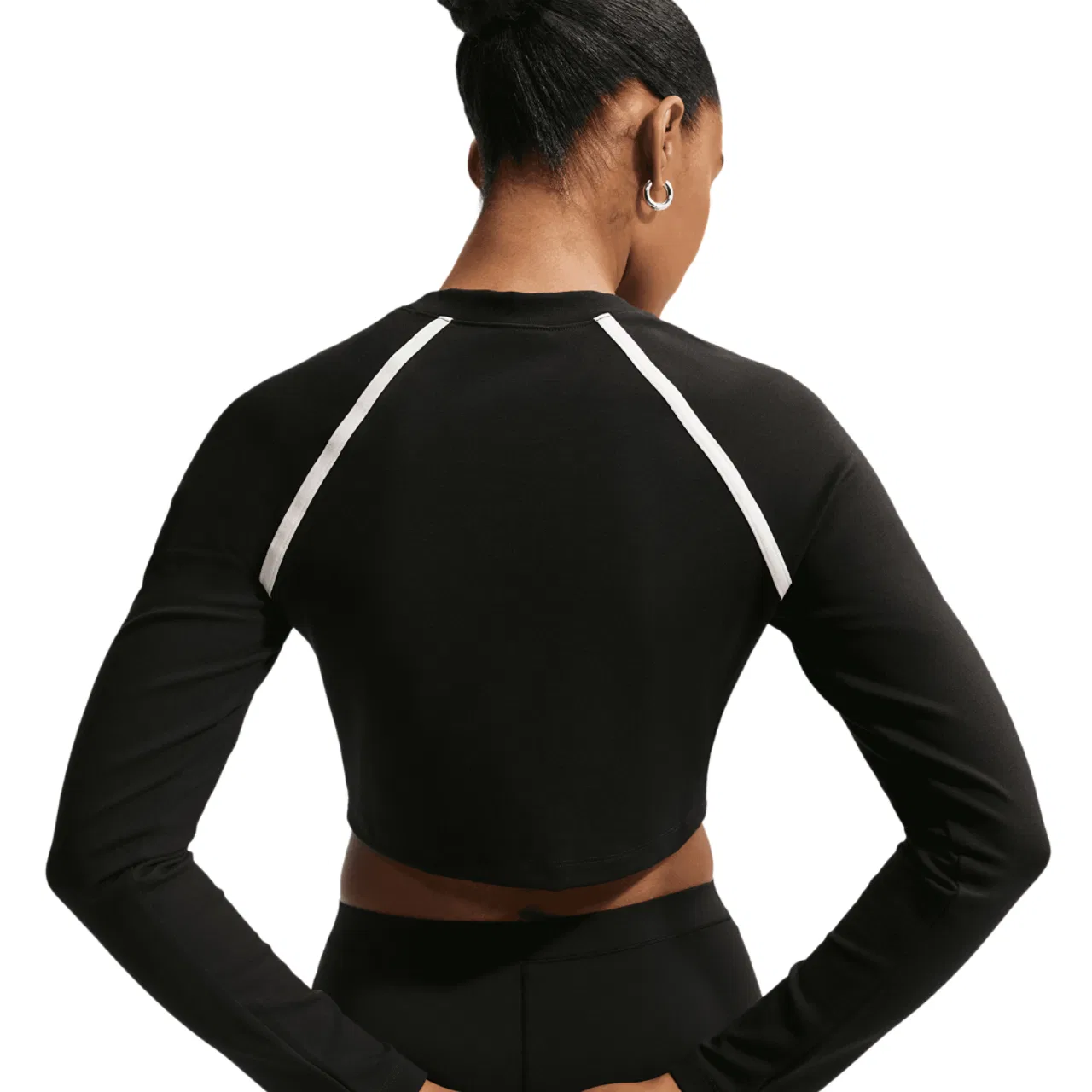 Женская футболка с длинным рукавом NSW Street Body Bold Crop Nike, цвет Black/Chalk — фото 2