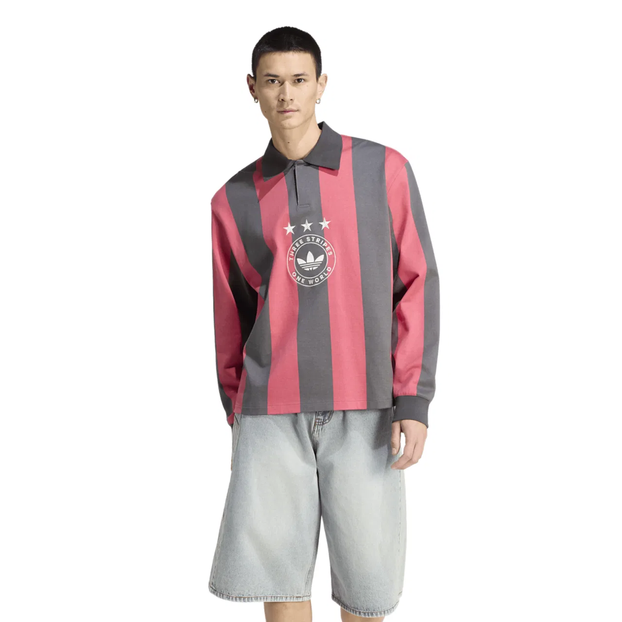 Мужское поло с длинным рукавом GFX Adidas, черный/красный