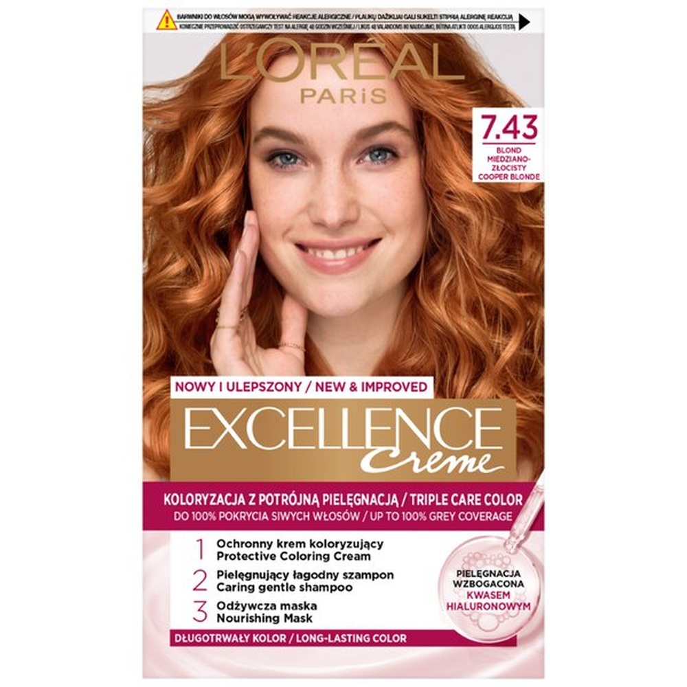 

Краска для волос L'Oreal Paris Excellence Creme, 7.43 copper blond