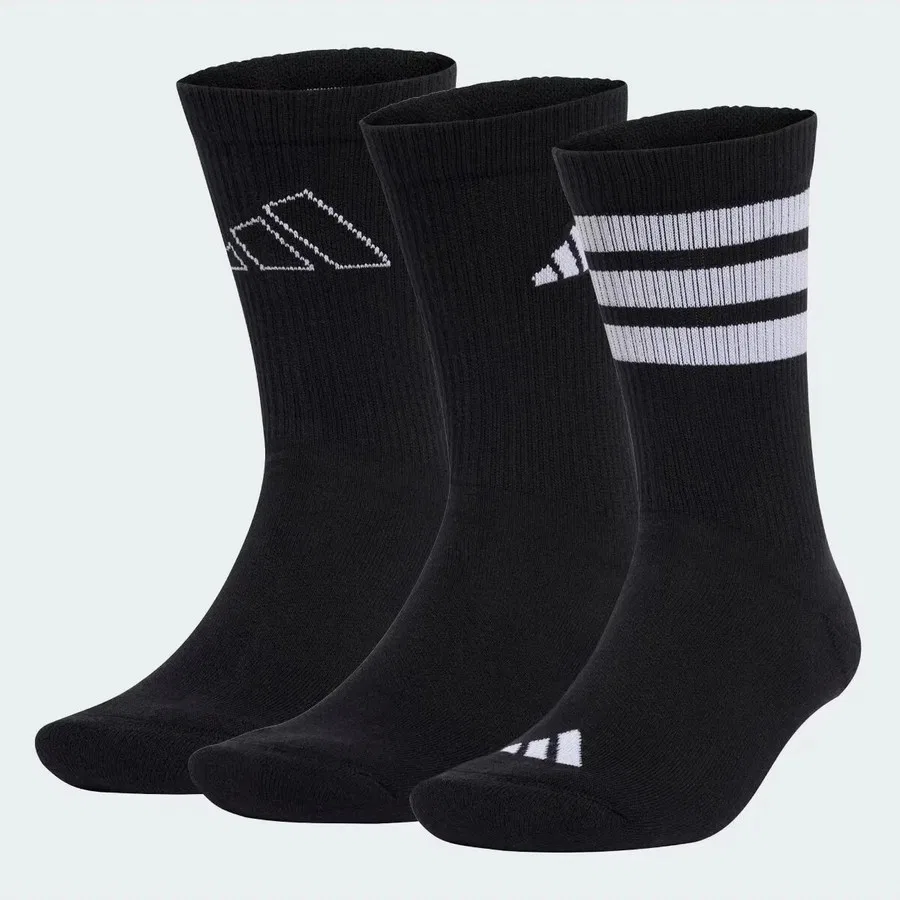 Комплект носков до колена с логотипом adidas Sportswear JI6315, 3 пары, Черно-белый — фото 3