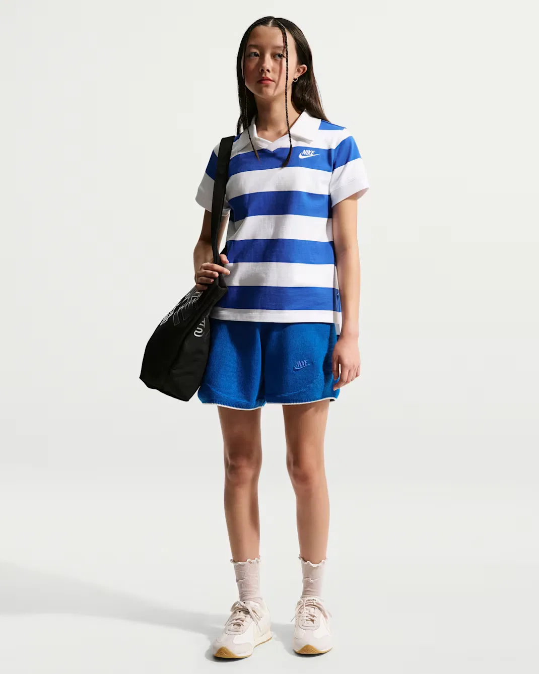 Детские Sweater (для девочек) спортивные шорты Nike Sportswear, Game Royal/White/Game Royal