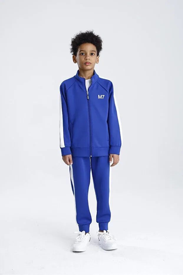 Детский комплект для девочек с принтом Scuba zippered set Miababy, Saks Blue