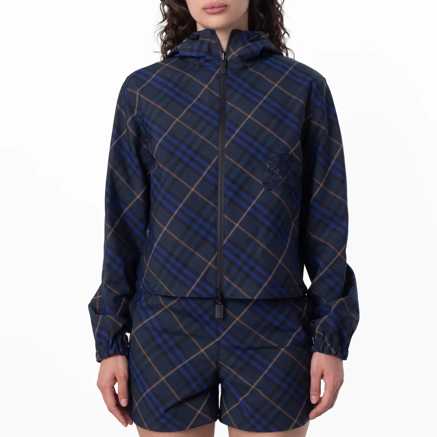 Куртка-парка женская с капюшоном Reversible Check EKD Hooded Jacket Burberry, Midnight Ip Check