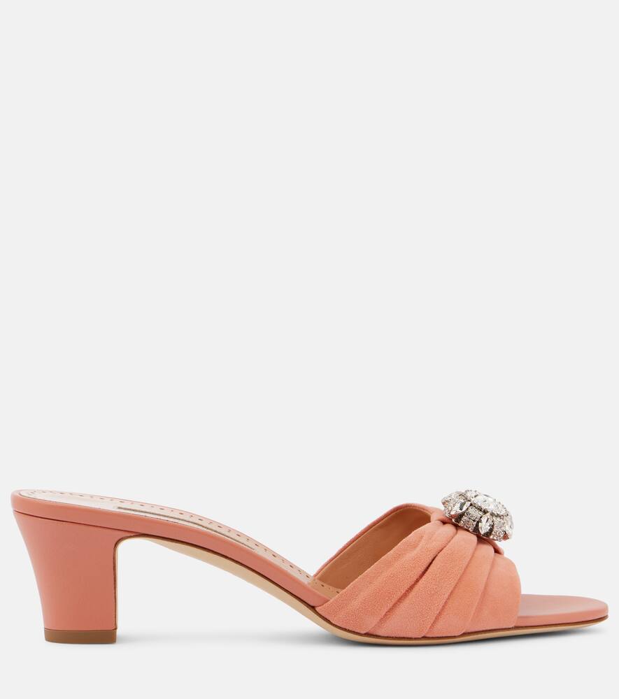 Ansaklo 50 мюли из замши с декоративными элементами Manolo Blahnik, 8601 Mcor — фото 4