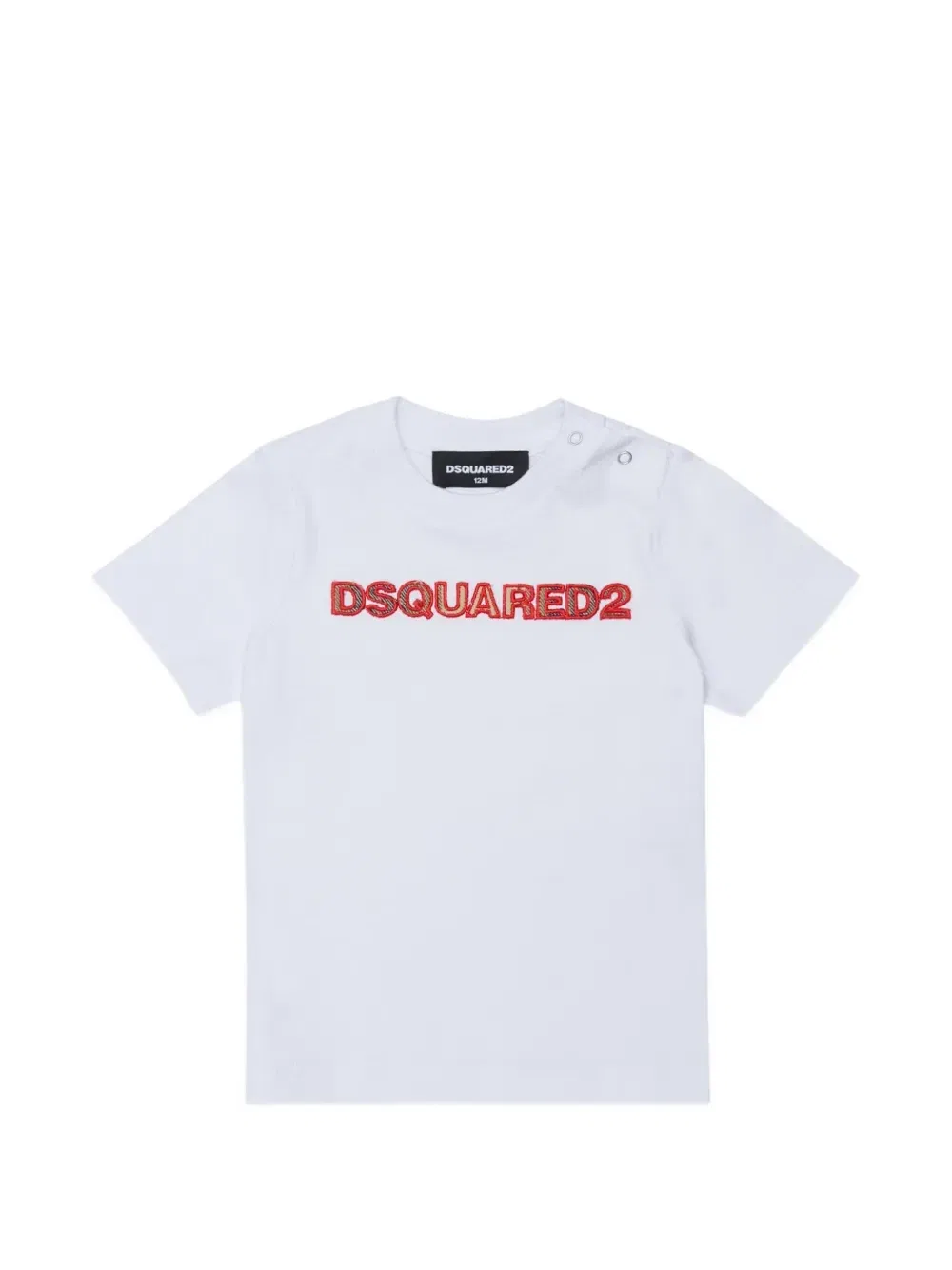 Футболка на кнопках с вышитым логотипом Dsquared2 Kids, белый