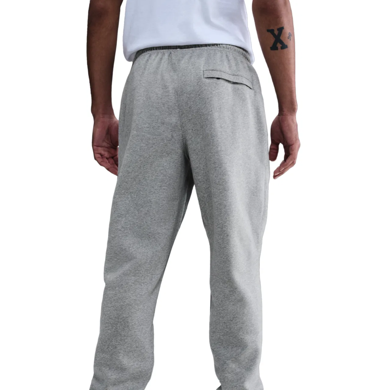 Мужские спортивные брюки из флиса Club Cuff Nike, цвет White/Dk Grey Heather/Lt Smoke Grey — фото 2