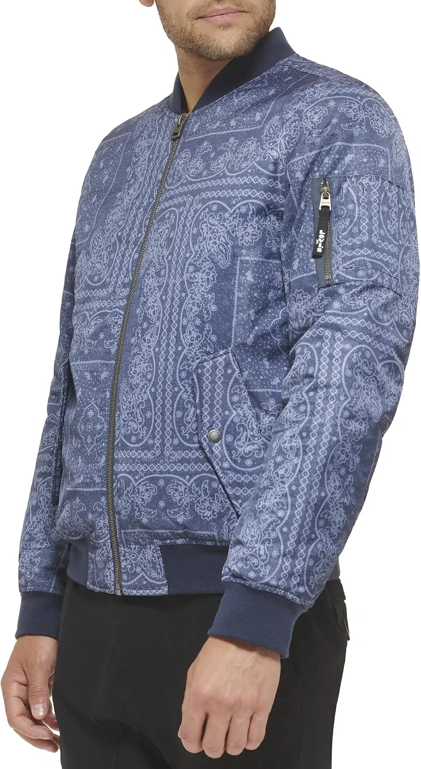 Мужская куртка-бомбер с принтом Faded Blue Bandana Ma-1 Filled, Levi's — фото 3
