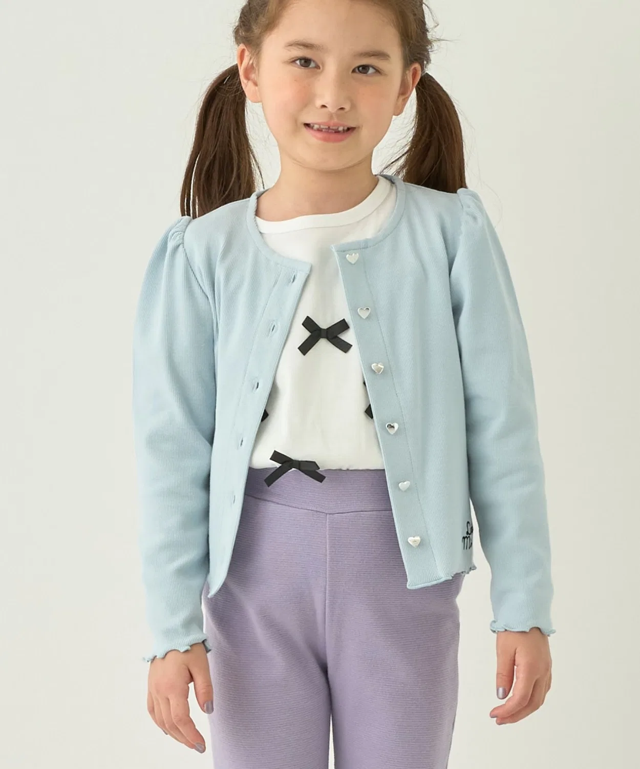 Детский кардиган для девочек с длинным рукавомLycee mine, Blue Grey
