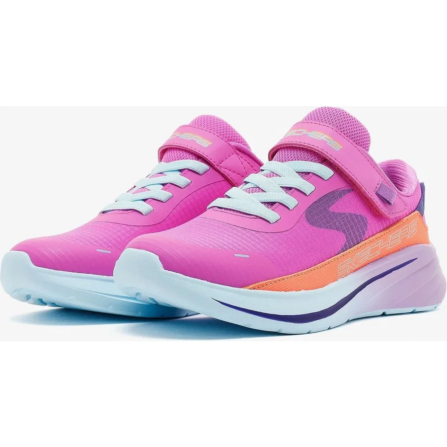 Кроссовки для девочек с амортизацией Skechers Wave 92 303571L Prmt, Черный — фото 3