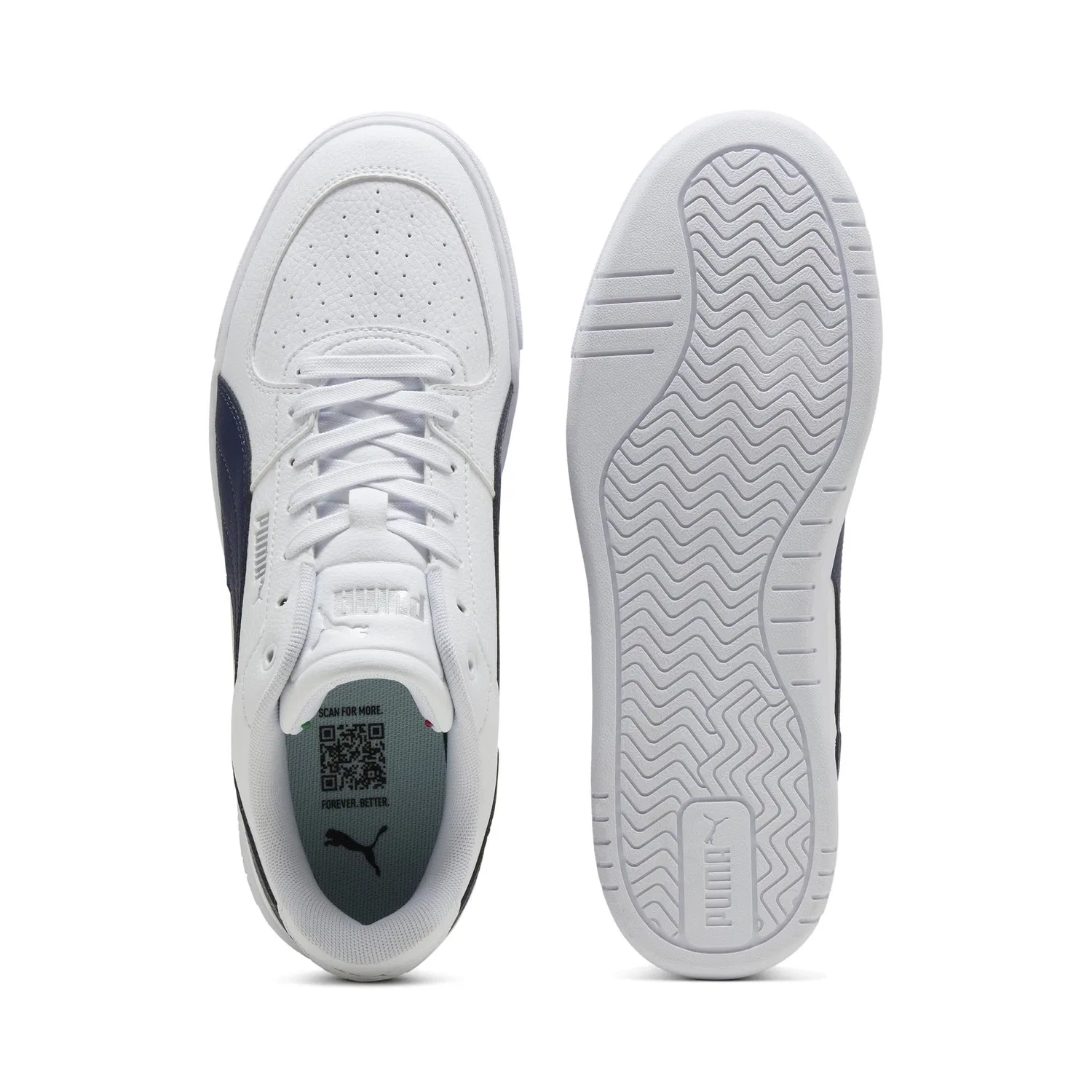 Детские кроссовки без шнуровки PUMA Rickie AC PS Unisex, White With Blue — фото 4