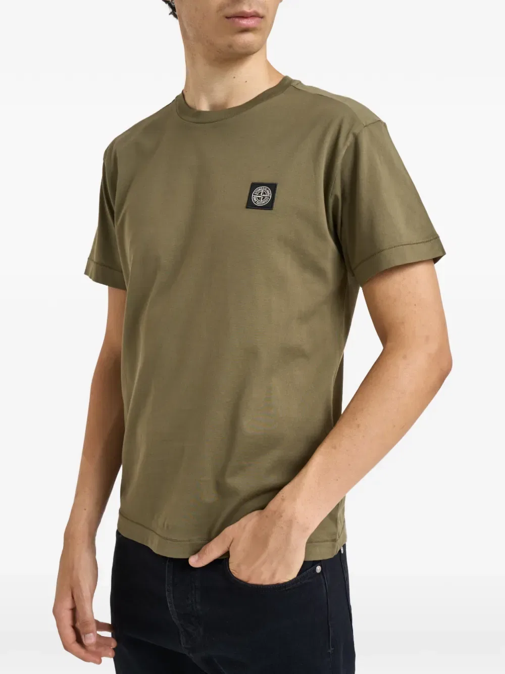Футболка-поло хлопковая 2100027 60/2 Stone Island, зеленый — фото 2
