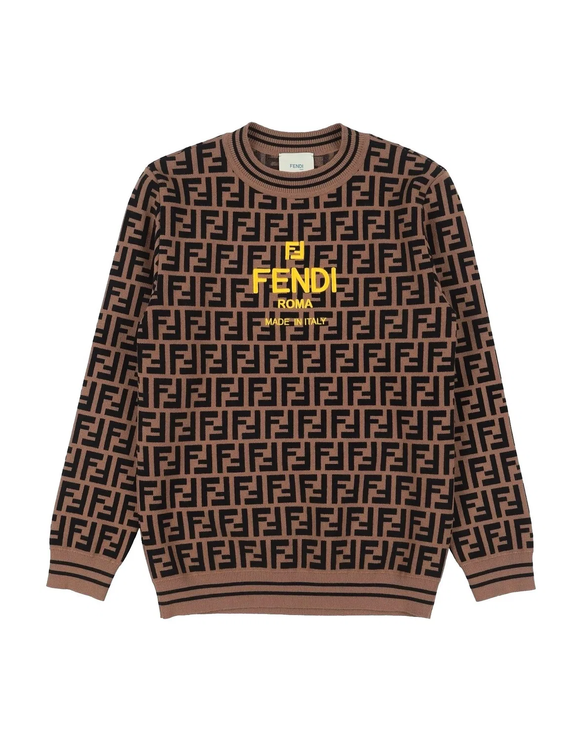 Детский джемпер с логотипом Fendi, хаки