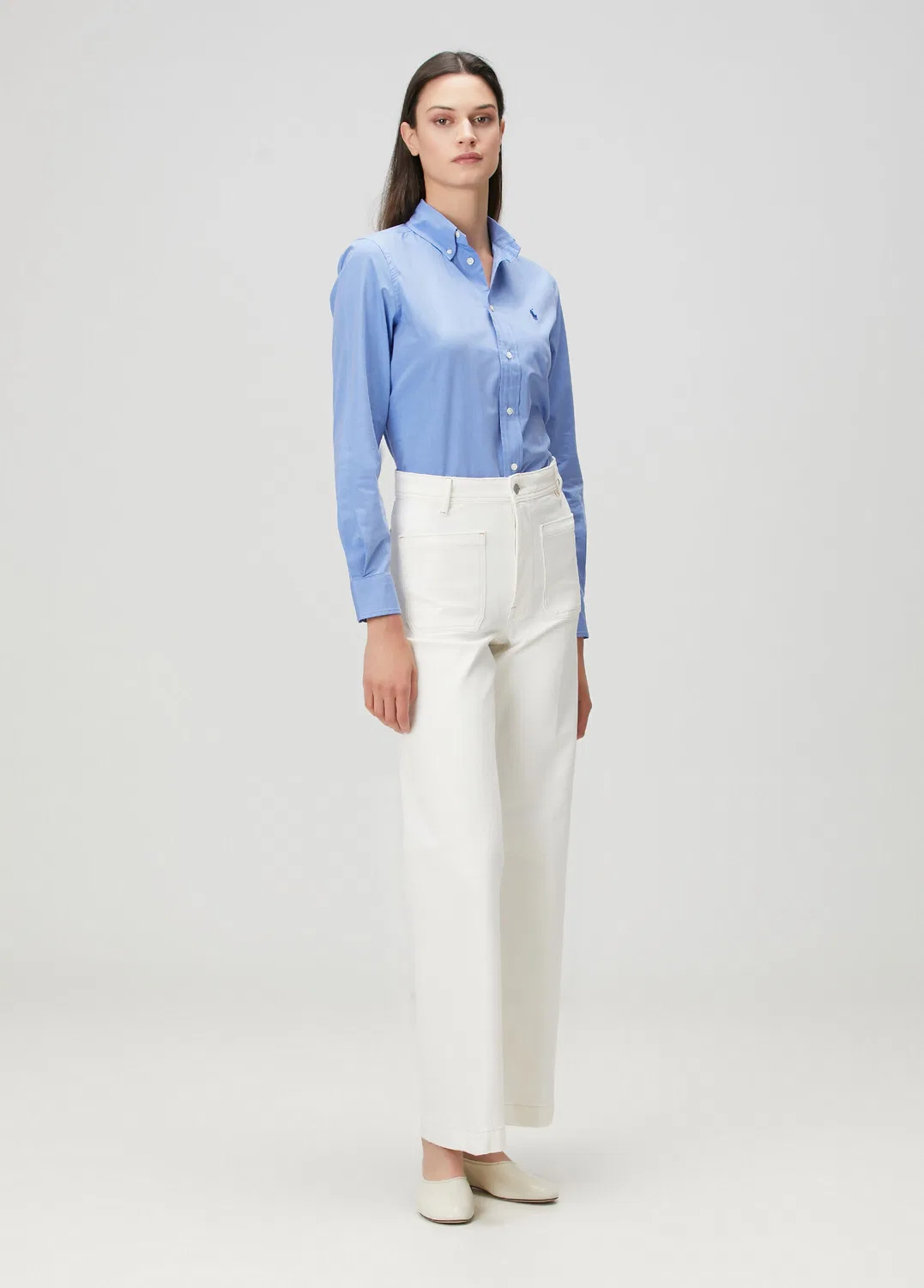 Рубашка Polo Ralph Lauren Slim Fit, синяя — фото 2