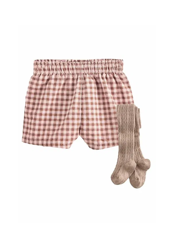 Комплект из шорт и топа с клетчатым принтом Regular fit Next, pink, розовый