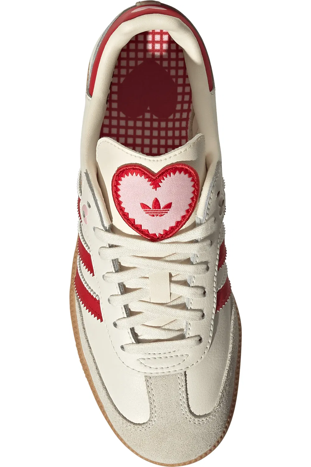 Детские кроссовки футбольные Samba adidas, Cream/Scarlet/Gum — фото 4