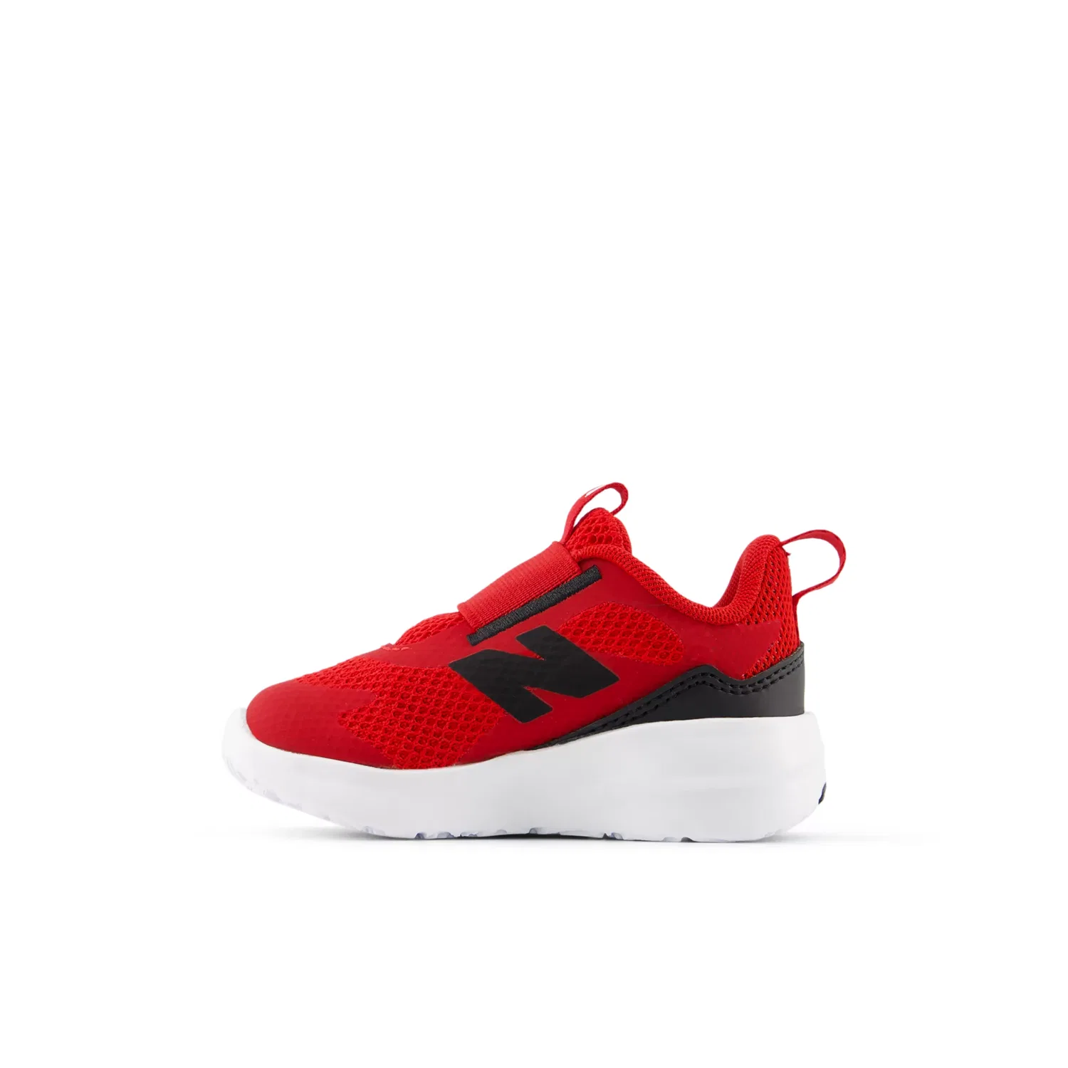Детские кроссовки без шнуровки с дышащей сеткой 468 Slip On New Balance, Team Red With Black And White — фото 3
