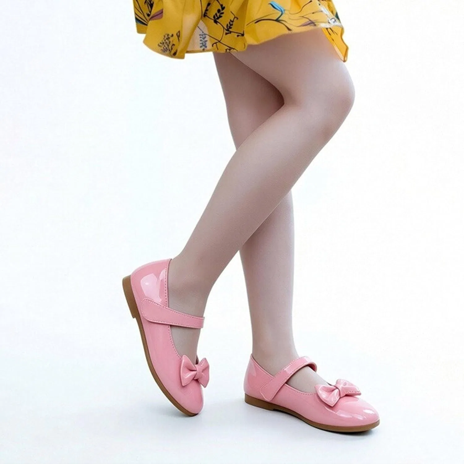 Детские балетки для девочек с бантом WUIWUIYU, Pink — фото 2