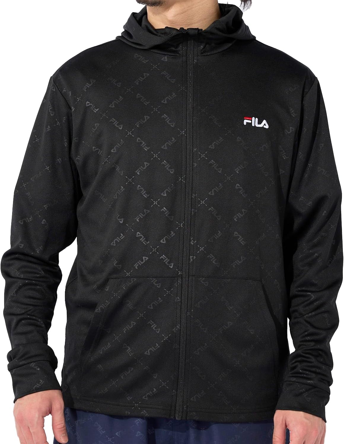 

Мужская футболка-рашгард FILA с длинными рукавами, защитой от УФ-излучения и тисненым логотипом