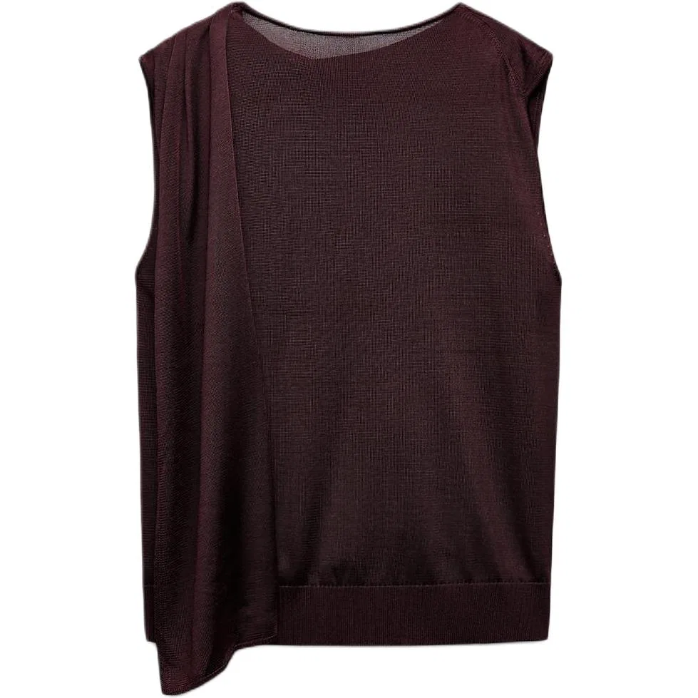 Женский тонкий свитер с круглым вырезом Burgundy Red ZARA, Бургунди — фото 3