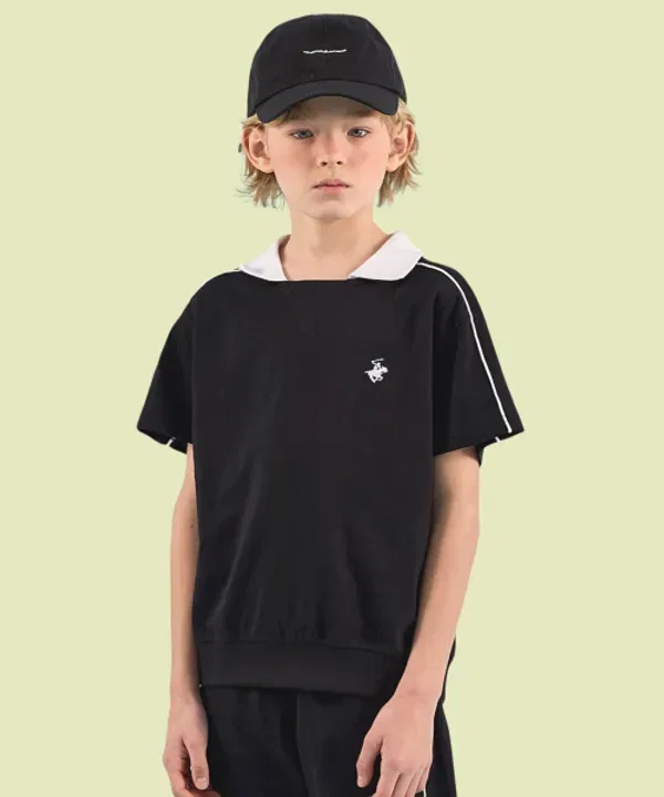 Футболка с принтом, Beverly Hills Polo Club Kids, черный