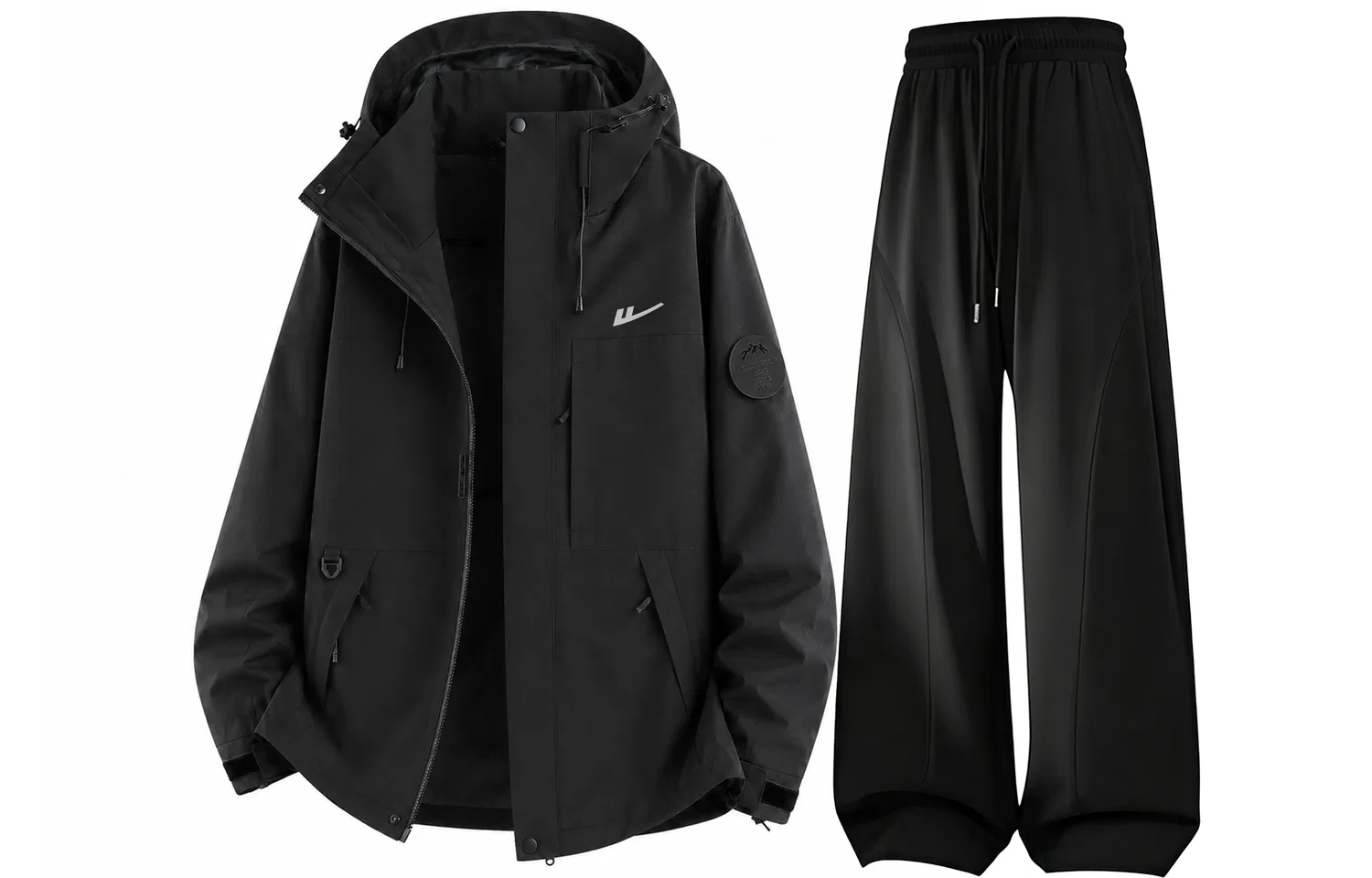 Детский комплект ветровка и брюки с капюшоном, Light Tidal Green+Black, WARRIOR — фото 3