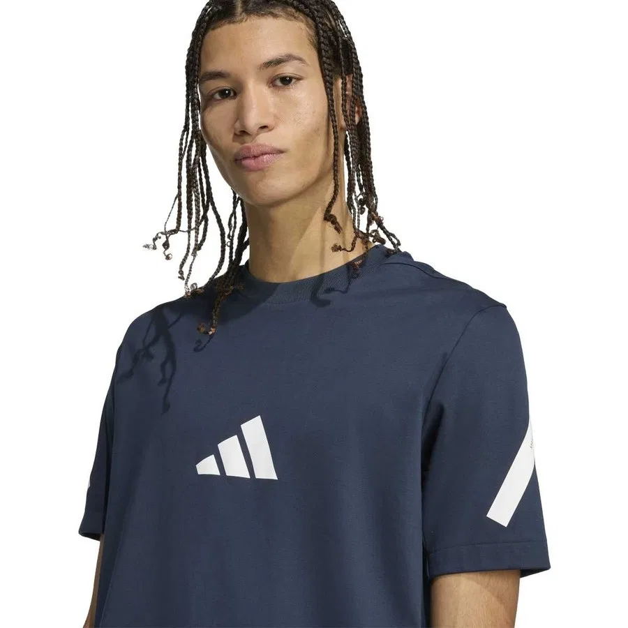 Футболка спортивная с круглым вырезом Z.N.E. adidas, Темно-синий — фото 4