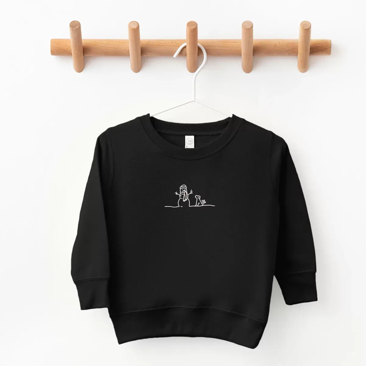 Детский свитшот для девочек с вышивкой Embroidered Snowman Outline, The Juniper Shop, Red — фото 2