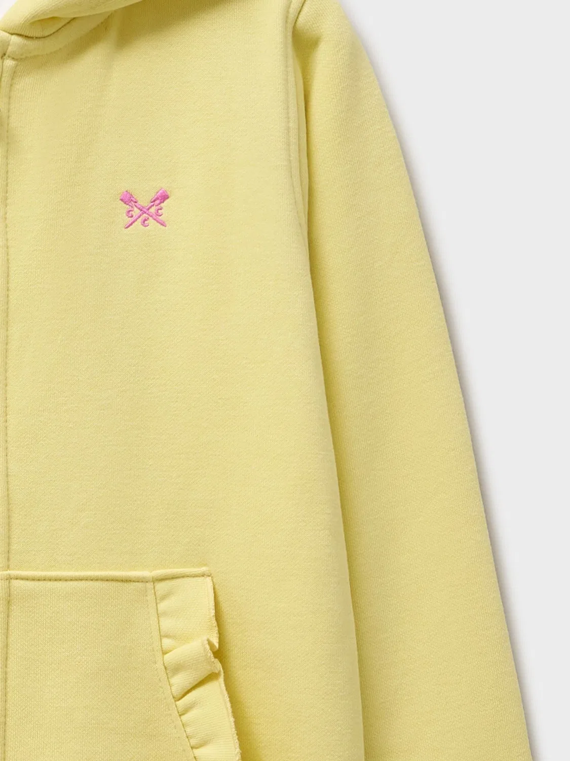 Худи на молнии с отделкой рюшами Crew Clothing, желтый — фото 3