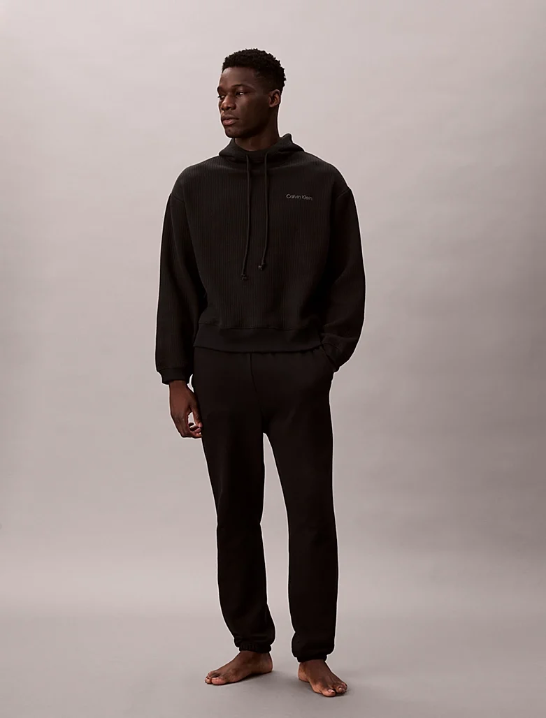 Худи Calvin Klein Quilted Fleece Lounge, черный — фото 2