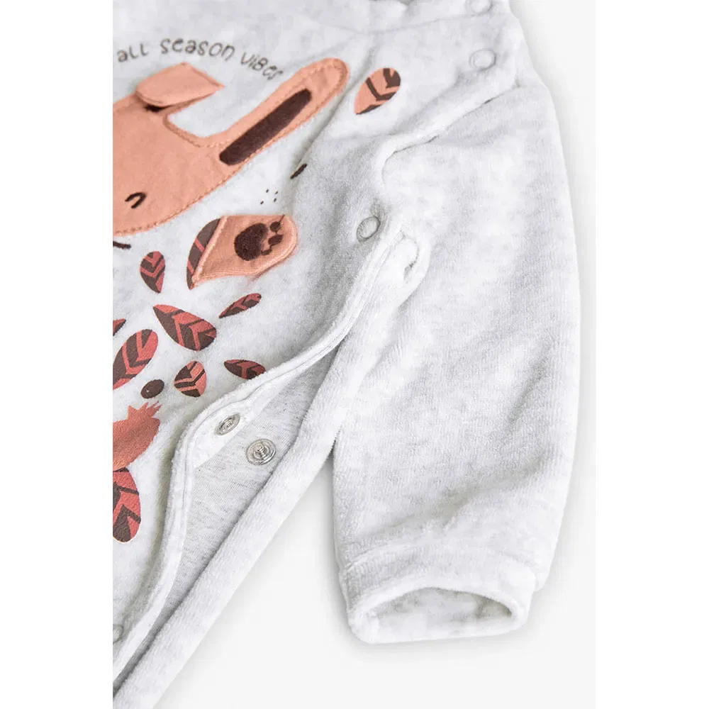 Boboli Velour Long Sleeve детский комбинезон, серый — фото 4