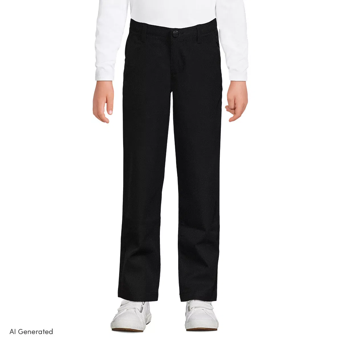 Детские брюки для девочек активные чинос Lands' End, Black