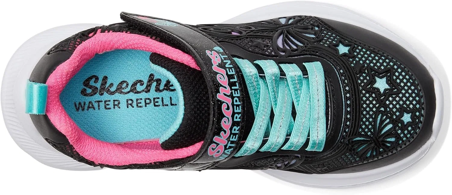 Детские кроссовки для девочек с принтом бабочки Jumpsters Butterfly Flush Skechers, Black/Multi — фото 4