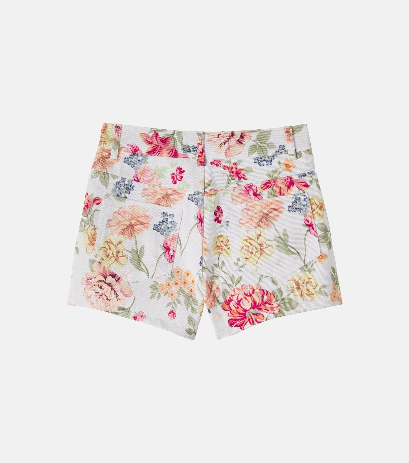 Шорты хлопковые с цветочным принтом Chloé Kids, белый — фото 3